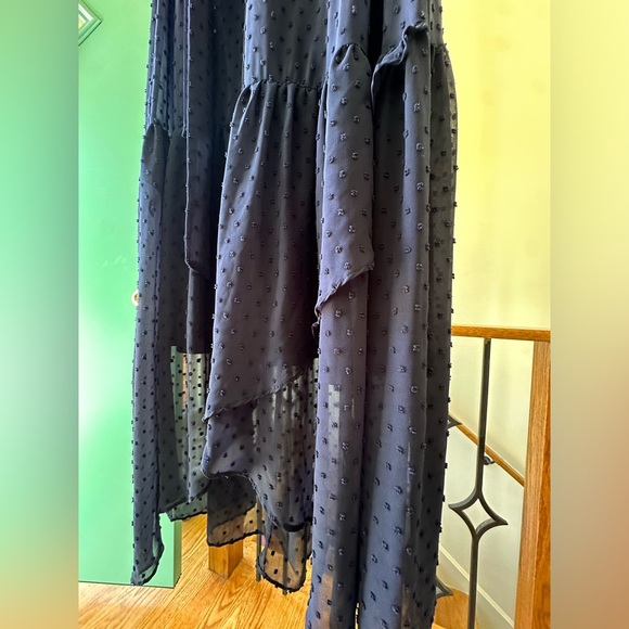 Tie-Belted Chiffon High-Low Maxi Dress - Picture 6 of 7